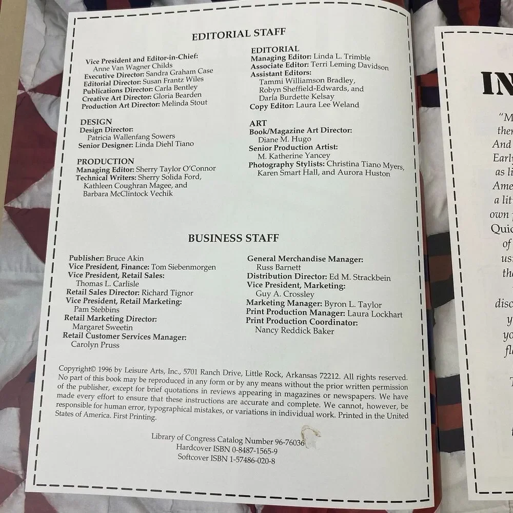 Quick-Method Liberty Quilts- hardcover, Linda Trimble Editor